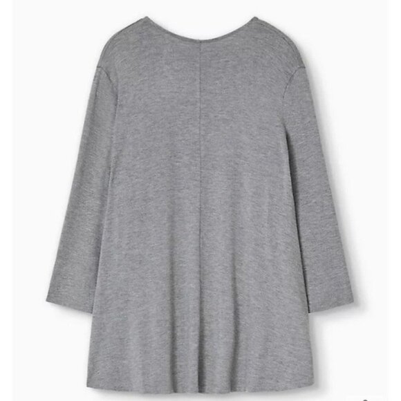 Torrid SUPER SOFT HEATHER GREY DRAPE FRONT CARDIGAN - Picture 2 of 7